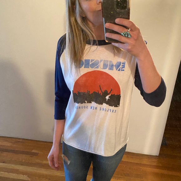 PST by Project Social T “Live Music” graphic print 3/4 sleeve baseball t-shirt S - Picture 4 of 6